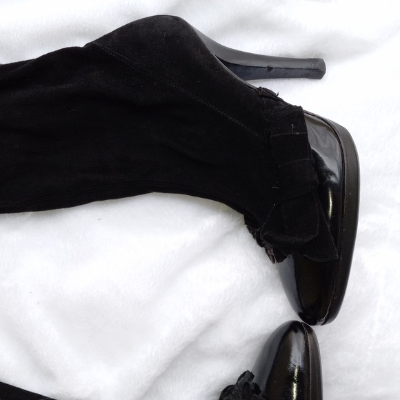 COPY - Tom Ford Yves Saint Laurent rive gauche otk suede patent boots - Picture 4 of 15